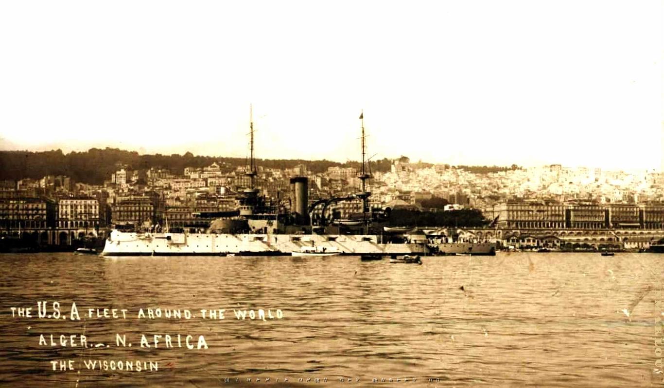 Alger - Port - Navire Americain - The Wisconsin.jpg